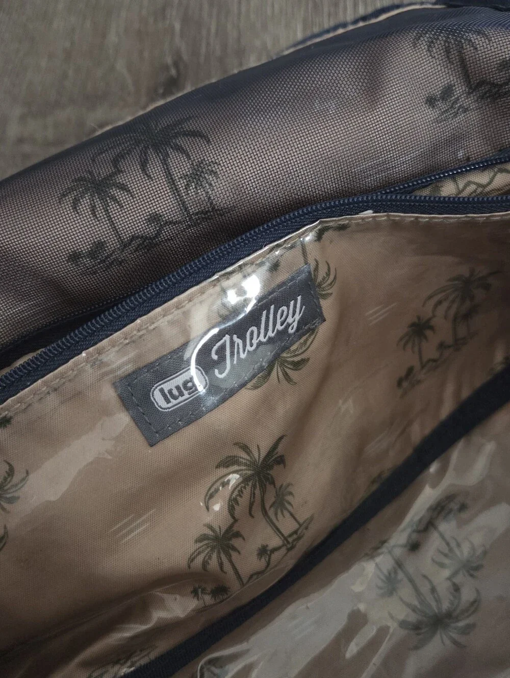 Lug Trolley Cosmetic Case – Tropical Palm Leaves Travel Makeup Bag